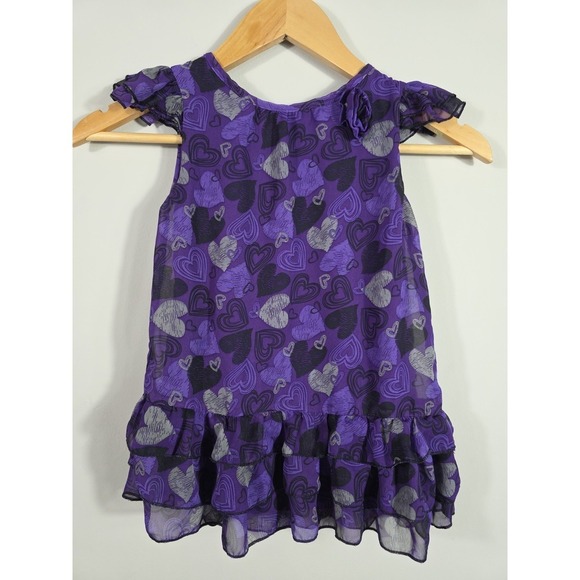 George Other - Vintage Y2K George Girls Purple Heart Ruffle Dress 5T Layered Party Cute